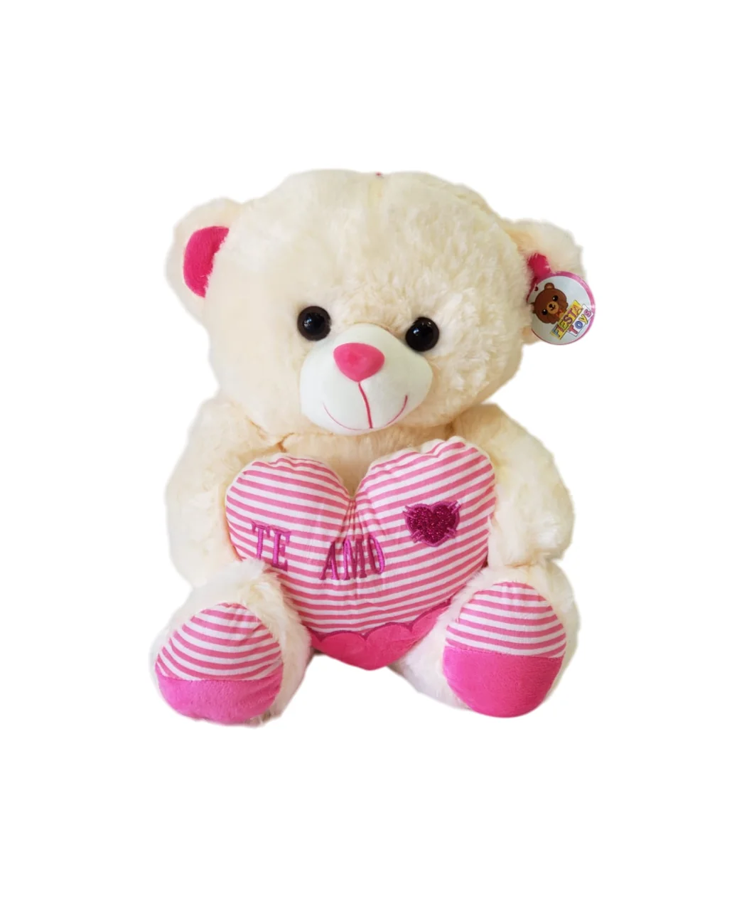 PELUCHE OSO CON CORAZON ROSADO