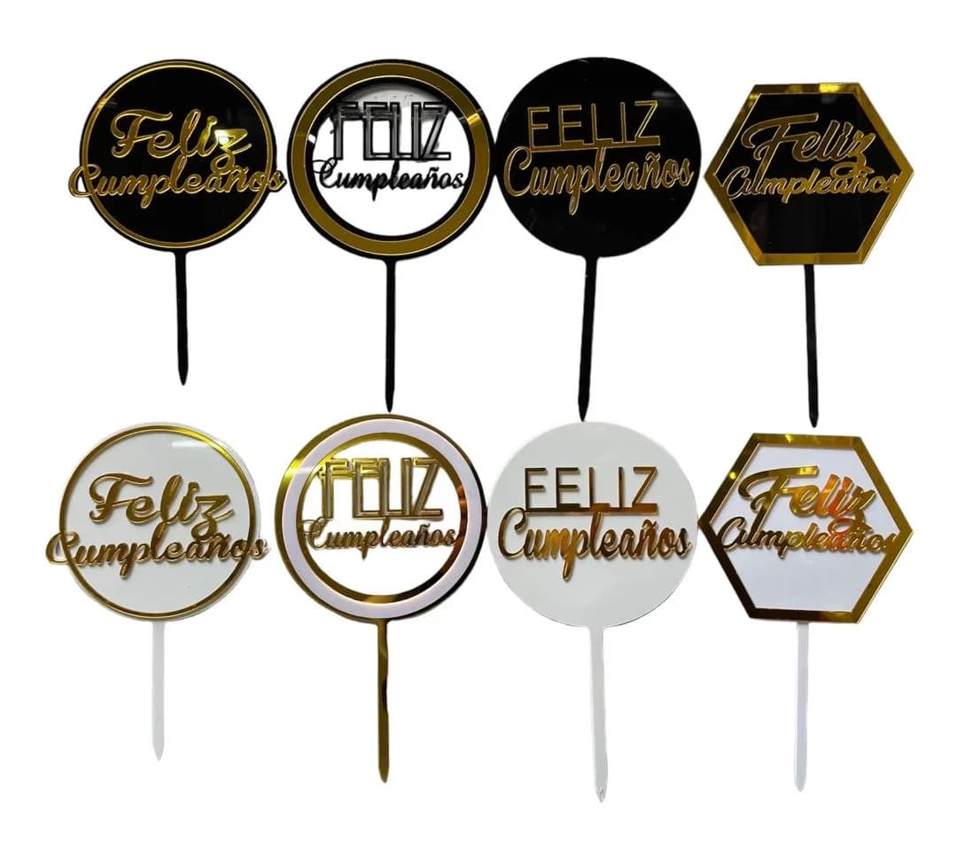 CAKE TOPPER BLANCO Y NEGRO