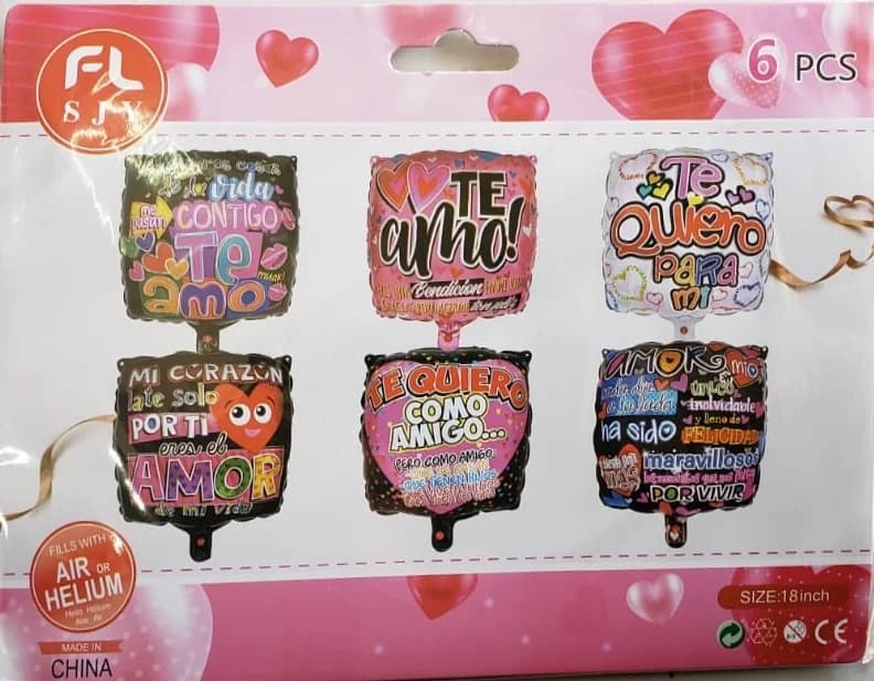 PACK 6 GLOBO CUADRADO