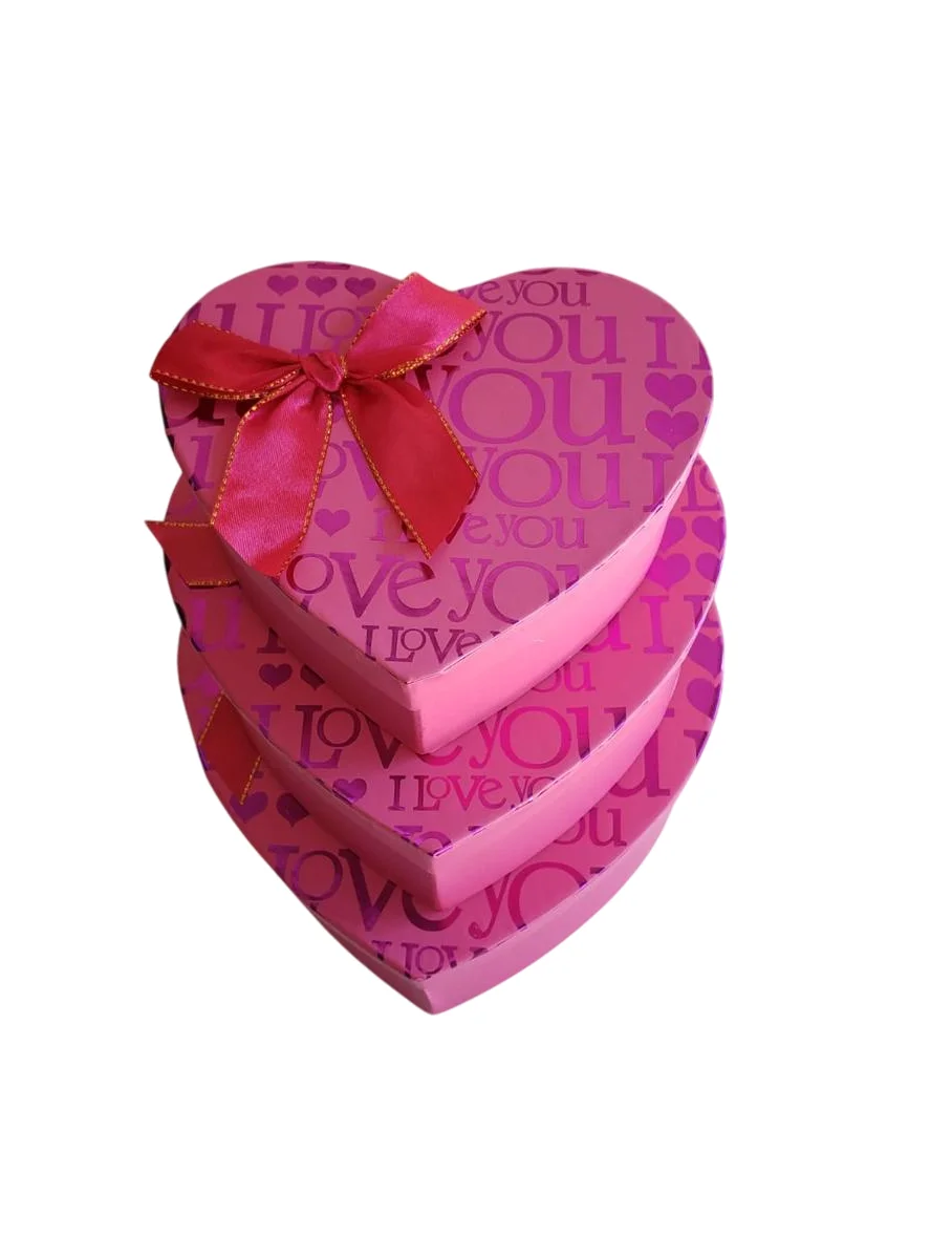 PAQUETE CAJA FUCSIA Y ROJA CORAZON X3 - imagen 4
