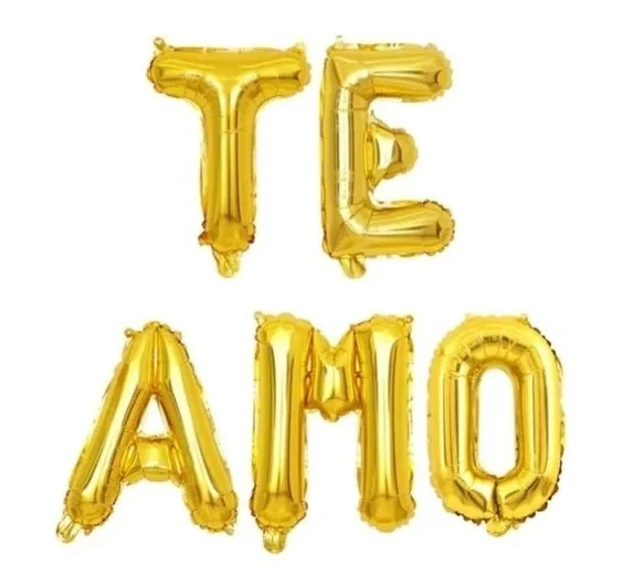 GLOBO LETRAS TE AMO DORADO - imagen 2