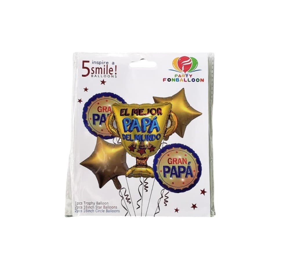 SET 5 GLOBOS METALICO PAPÁ