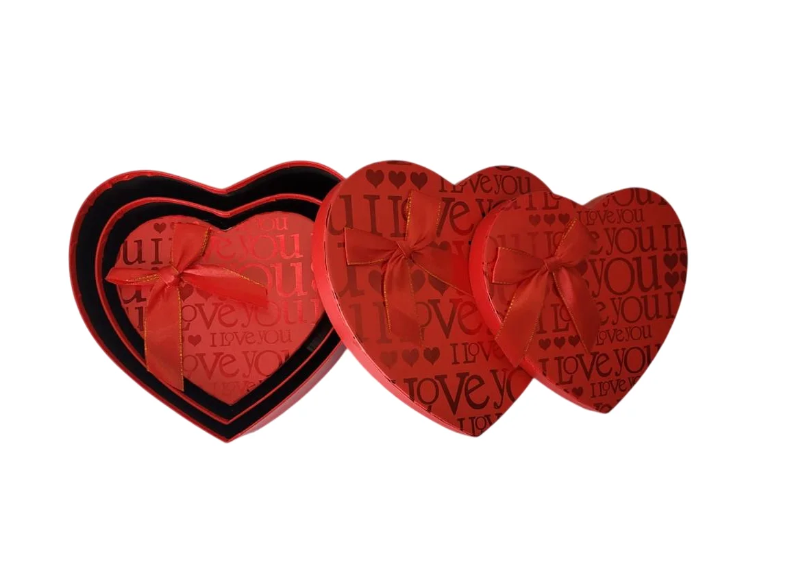 PAQUETE CAJA FUCSIA Y ROJA CORAZON X3 - imagen 3