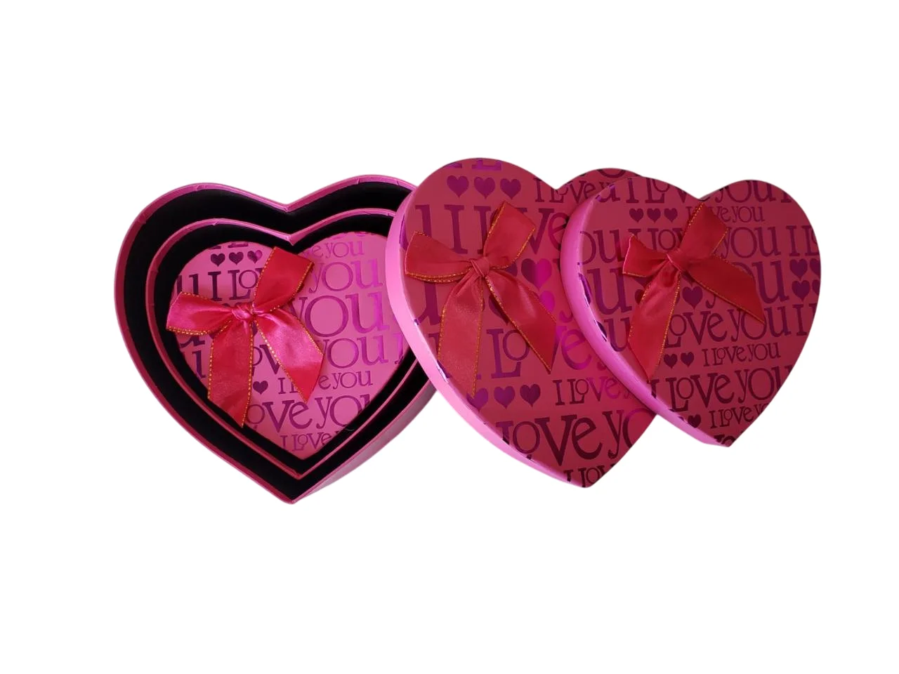 PAQUETE CAJA FUCSIA Y ROJA CORAZON X3 - imagen 2
