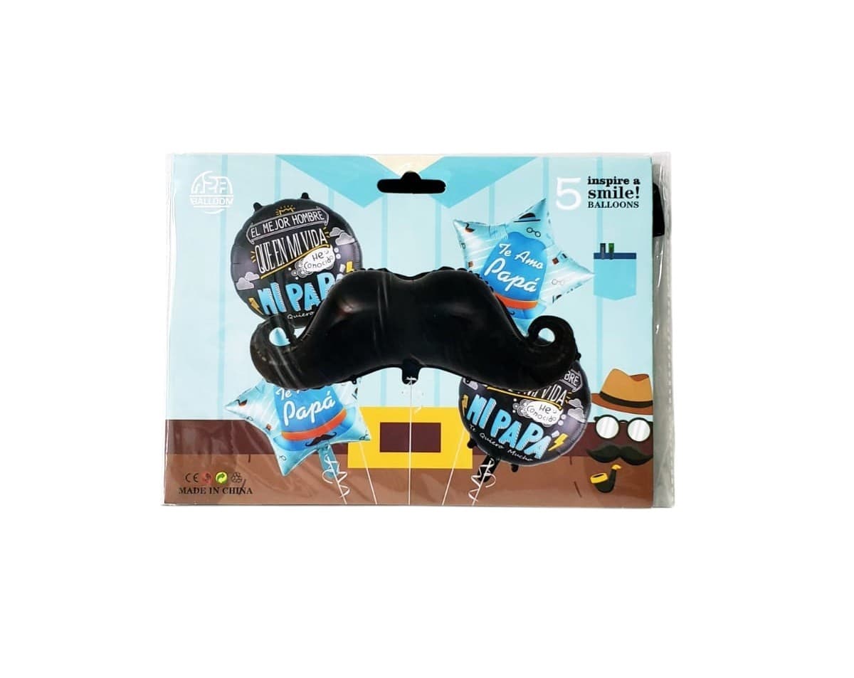 SET 5 GLOBOS METALICO PAPÁ  