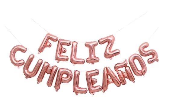 GLOBO LETRAS FELIZ CUMPLEAÑOS ROSE GOLD - imagen 2