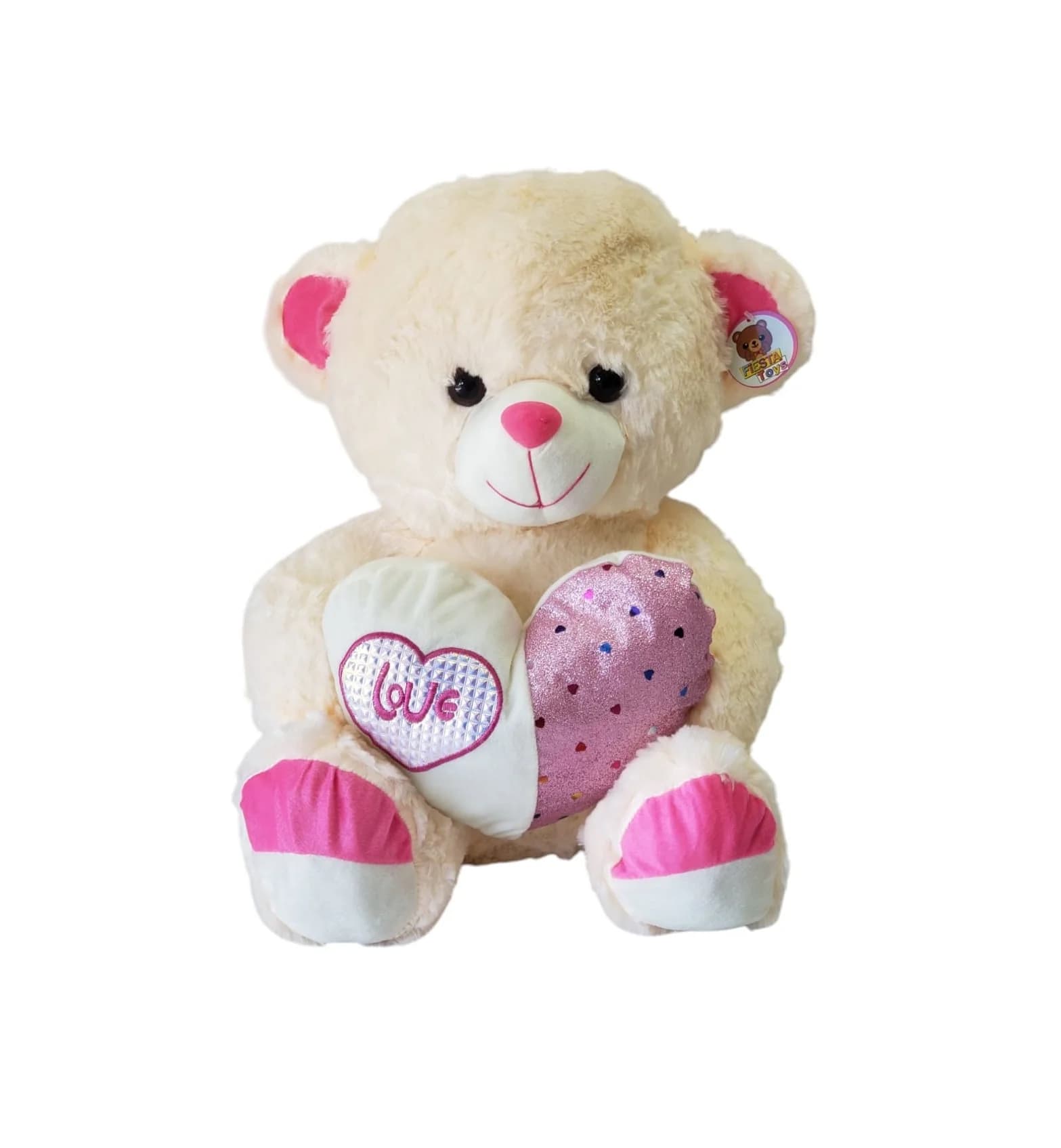 PELUCHE OSO CON CORAZON ROSADO