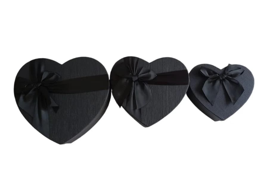 PAQUETE CAJA NEGRA CORAZON  X3 