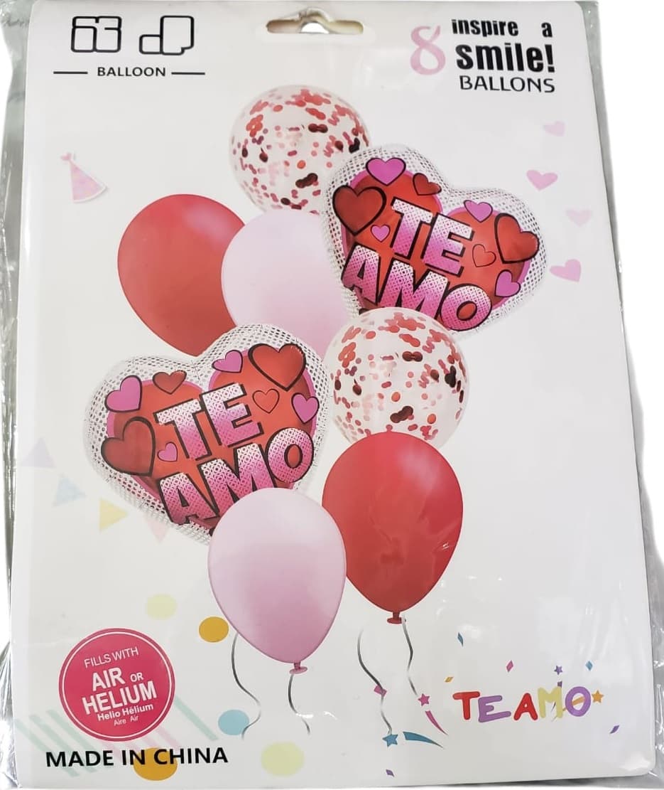 SET GLOBO TE AMO CORAZON Y VEJIGAS