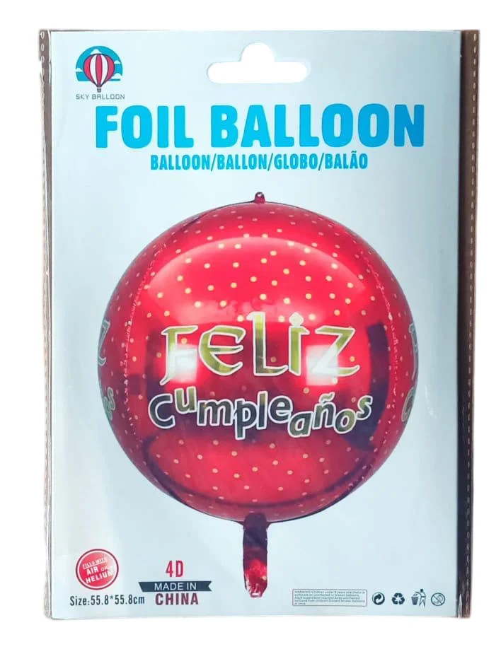 GLOBO METALICO 4D ROJO