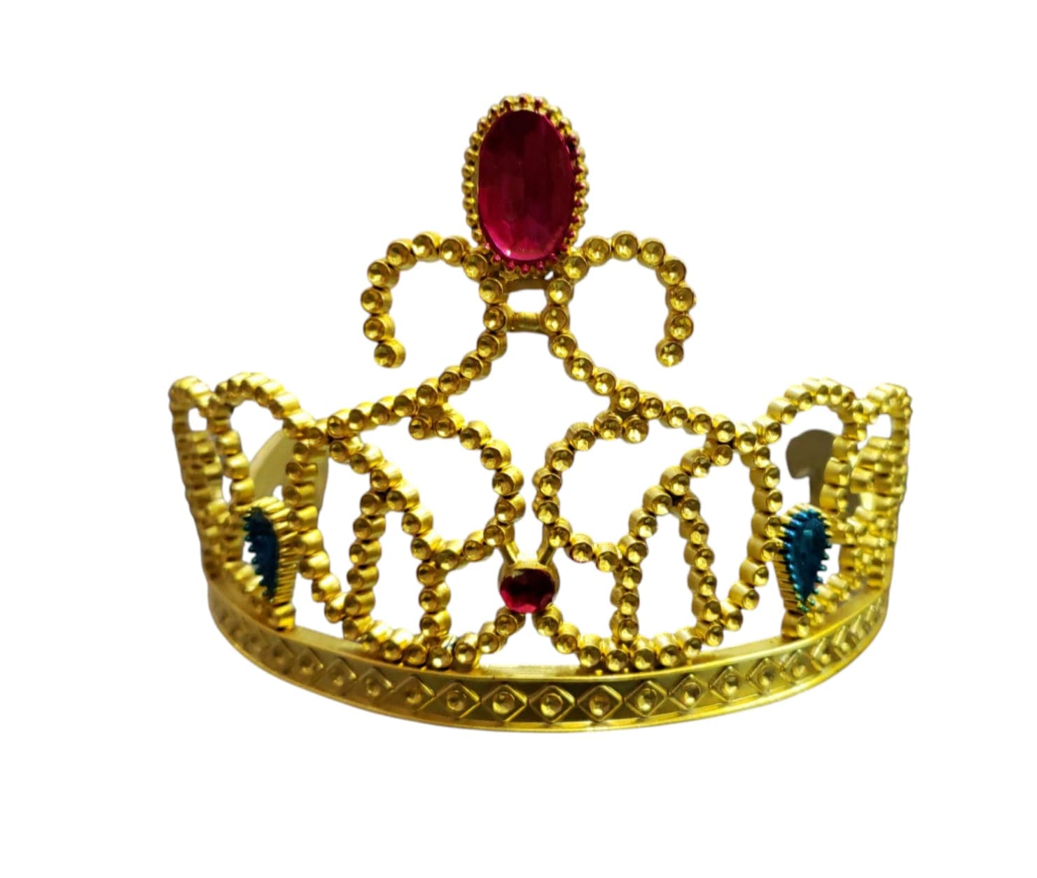 DOCENA CORONA PLASTICA DORADA